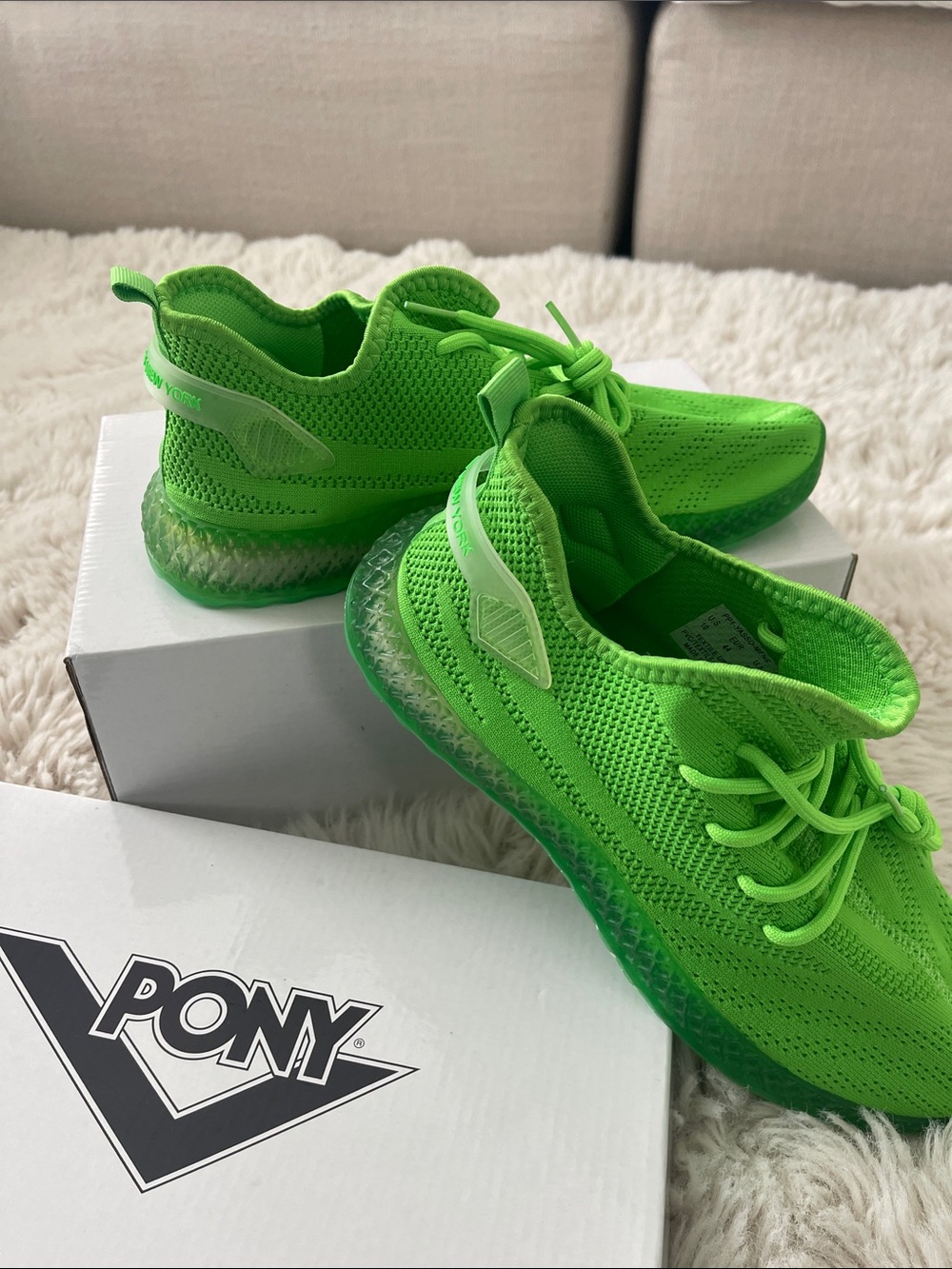 PONY Green Mesh Athletic Sneakers